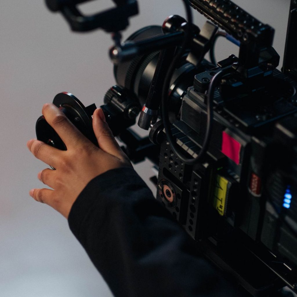 black camera operator