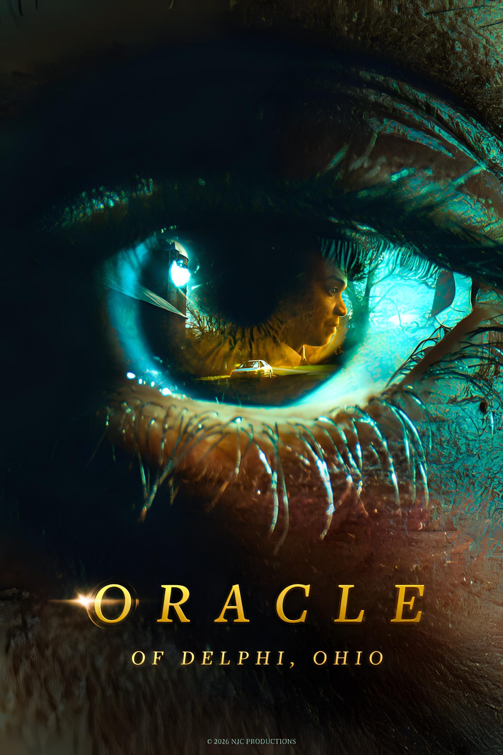 Official promotional poster for Oracle of Delphi, Ohio, a PVIFF 2026 finalist short film directed by Carter Mitchell Stewart.